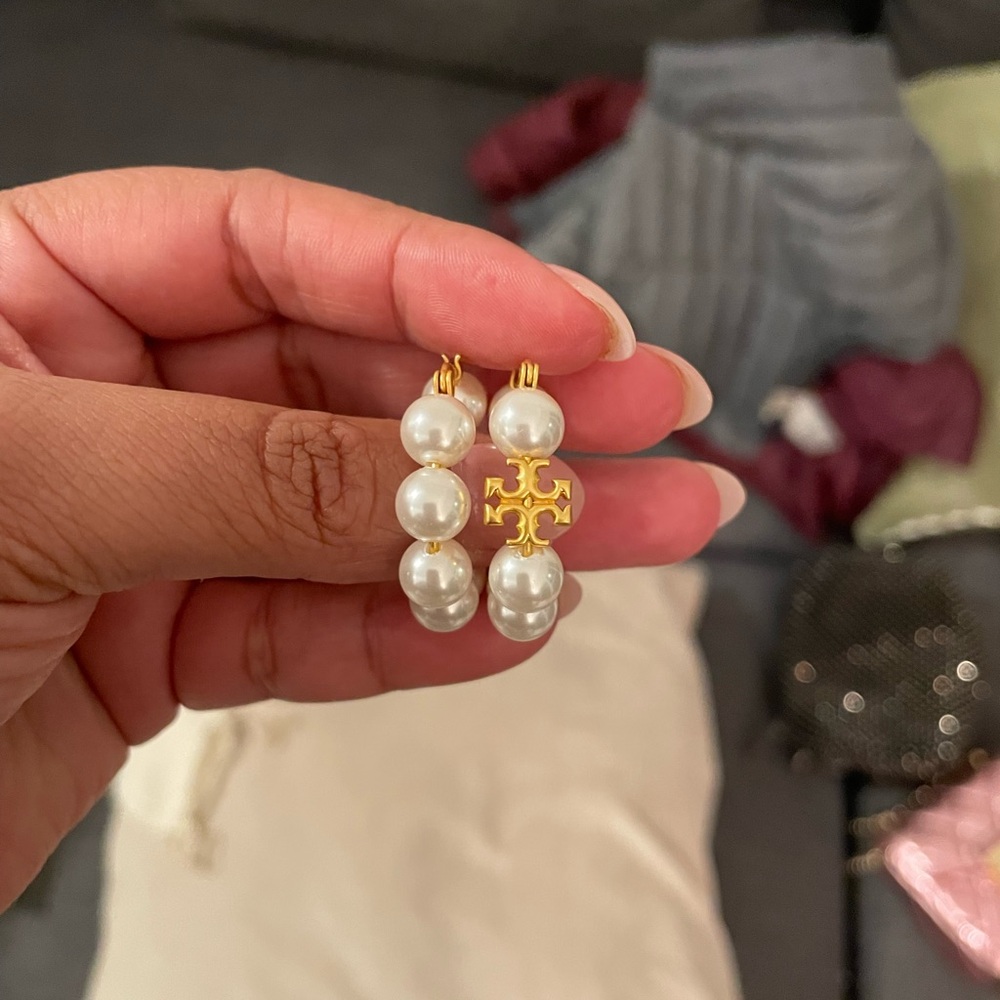 Tory Burch Gold and Pearl Earrings